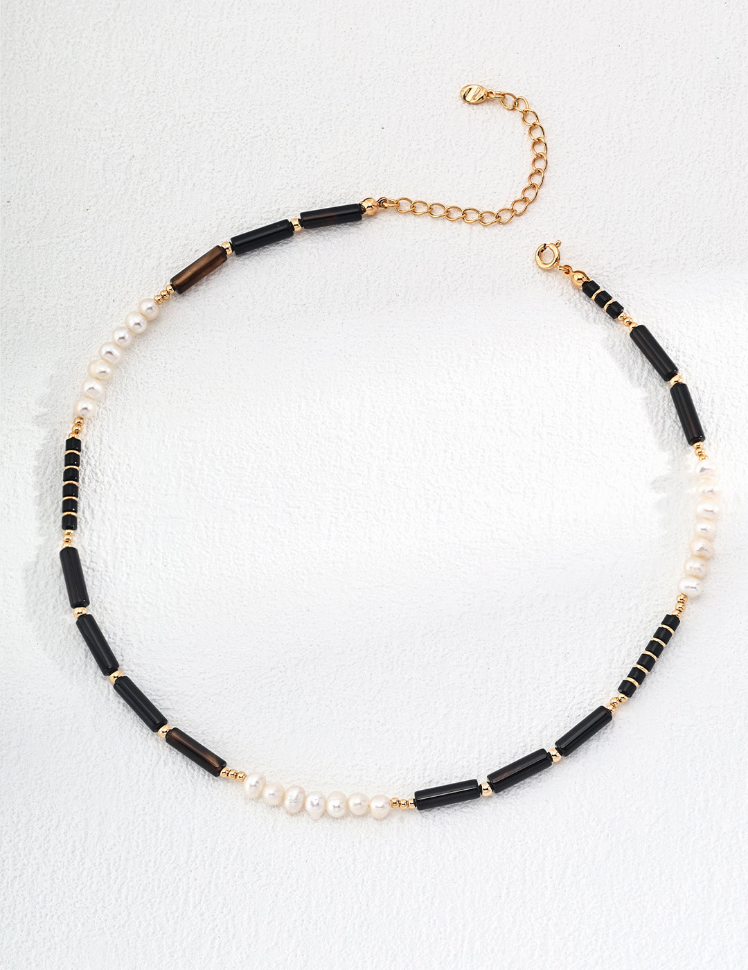 Nightfall Harmony Necklace | Black Agate & Pearl