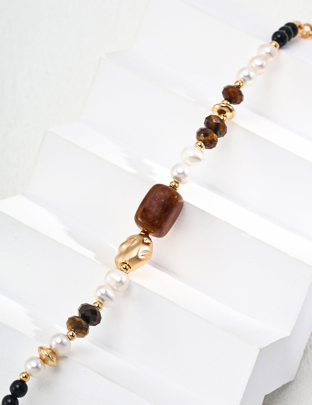 Golden Mist Bracelet｜Pearl & Tiger Eye